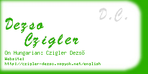 dezso czigler business card